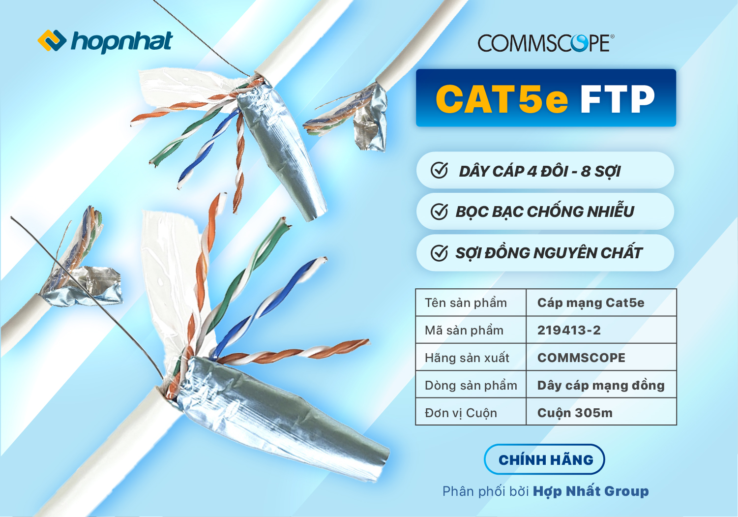 dây cáp mạng Cat5e FTP Commscope